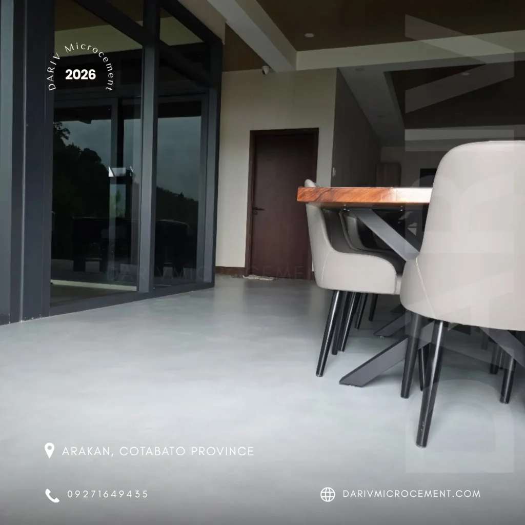 Microcement flooring for a rest house in Cotabato province.