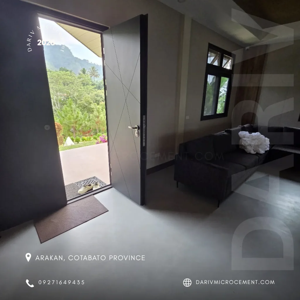 Microcement flooring for a rest house in Cotabato province.
